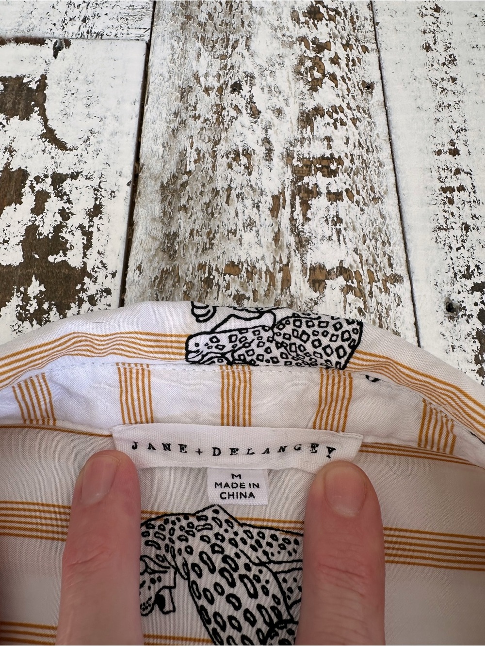 Jane and Delancey - Leopard Stripe Boxy Button-Up, M - Picture 2 of 3